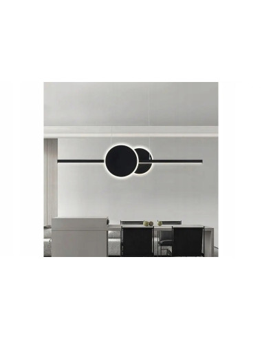 Lampa wisząca Gendra - minimalistyczna lampa LED w czarnym macie do nowoczesnych wnętrz, 120 cm, 1840 lm