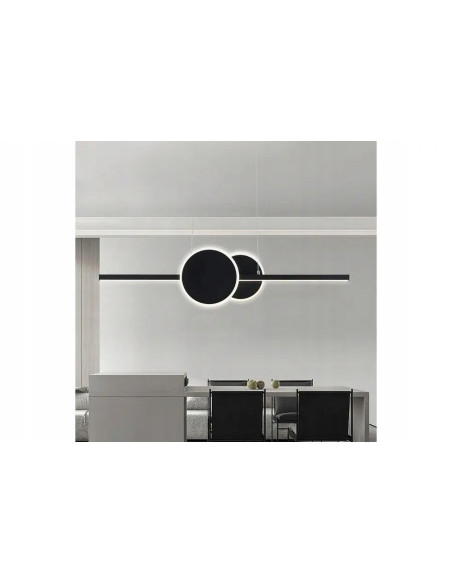 Lampa wisząca Gendra - minimalistyczna lampa LED w czarnym macie do nowoczesnych wnętrz, 120 cm, 1840 lm