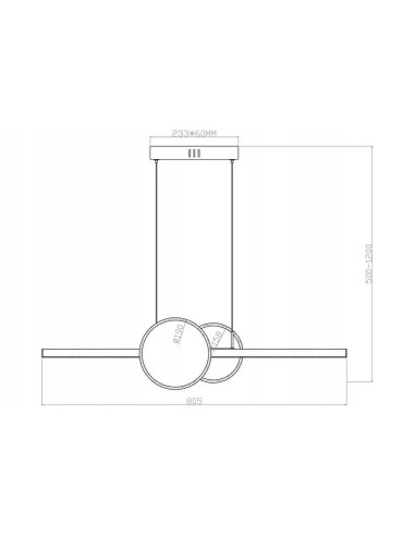 Lampa wisząca Gendra - minimalistyczna lampa LED w czarnym macie do nowoczesnych wnętrz, 120 cm, 1840 lm