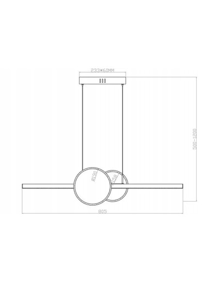 Lampa wisząca Gendra - minimalistyczna lampa LED w czarnym macie do nowoczesnych wnętrz, 120 cm, 1840 lm