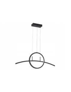 Lampa wisząca EVORA - czarna matowa, minimalistyczna, zintegrowane LED do biura, jadalni, salonu i sypialni.