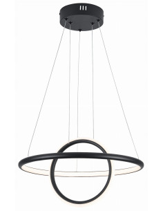 Lampa sufitowa Gravity LED okrągła, matowa czerń, nowoczesne oświetlenie do biura i domu, 36W, 2880 lm