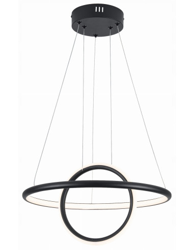 Lampa sufitowa Gravity LED okrągła, matowa czerń, nowoczesne oświetlenie do biura i domu, 36W, 2880 lm