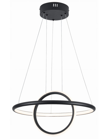 Lampa sufitowa Gravity LED okrągła, matowa czerń, nowoczesne oświetlenie do biura i domu, 36W, 2880 lm