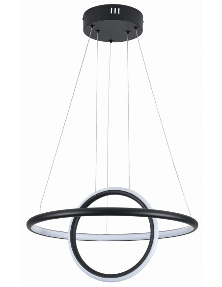 Lampa sufitowa Gravity LED okrągła, matowa czerń, nowoczesne oświetlenie do biura i domu, 36W, 2880 lm