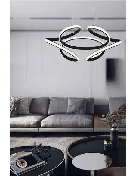 Lampa wisząca NARIDA LED, geometryczna, antracytowa, 120 cm - nowoczesne oświetlenie do każdego wnętrza.