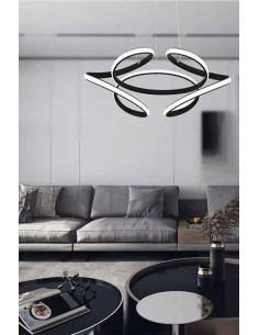 Lampa wisząca LED Narida - nowoczesne oświetlenie z geometrycznym kształtem, czarne, 3200 lm, idealne do wnętrz 2