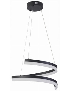 Lampa wisząca Monacor 28W, czarna spiralna, nowoczesny design do salonu, sypialni, biura i kuchni 2
