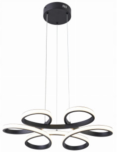 Lampa Wisząca Burton z Kwiatowym Wzorem, Nowoczesna, Czarna, Idealna do Jadalni i Sypialni, Źródło LED 40W