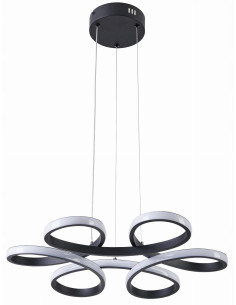 Lampa Wisząca Burton z Kwiatowym Wzorem, Nowoczesna, Czarna, Idealna do Jadalni i Sypialni, Źródło LED 40W 2