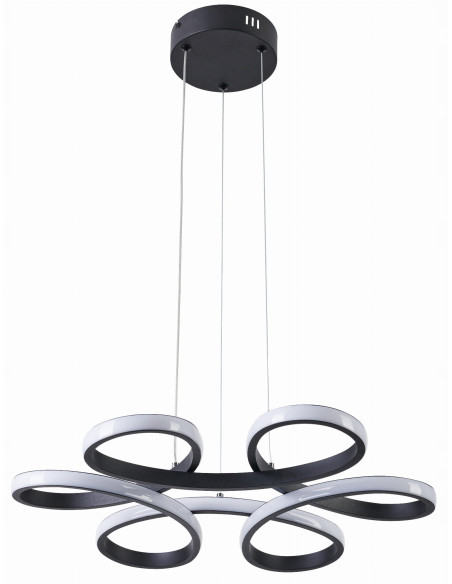 Lampa Wisząca Burton z Kwiatowym Wzorem, Nowoczesna, Czarna, Idealna do Jadalni i Sypialni, Źródło LED 40W