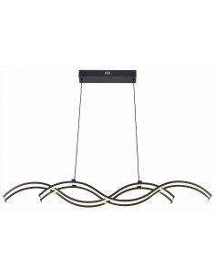 Nowoczesna lampa sufitowa ARUBA w kształcie morskich fal - czarna, 3D, idealna do salonu i sypialni