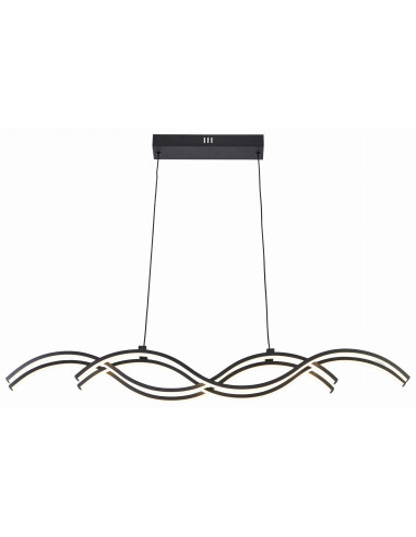 Nowoczesna lampa sufitowa ARUBA w kształcie morskich fal - czarna, 3D, idealna do salonu i sypialni