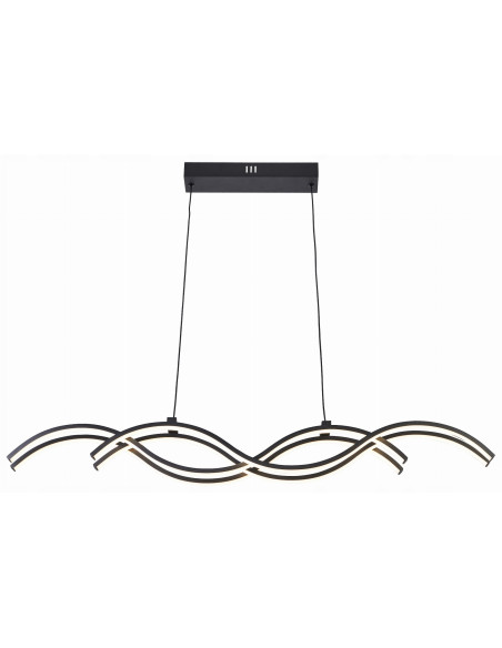 Nowoczesna lampa sufitowa ARUBA w kształcie morskich fal - czarna, 3D, idealna do salonu i sypialni