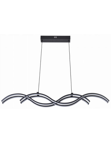 Nowoczesna lampa sufitowa ARUBA w kształcie morskich fal - czarna, 3D, idealna do salonu i sypialni