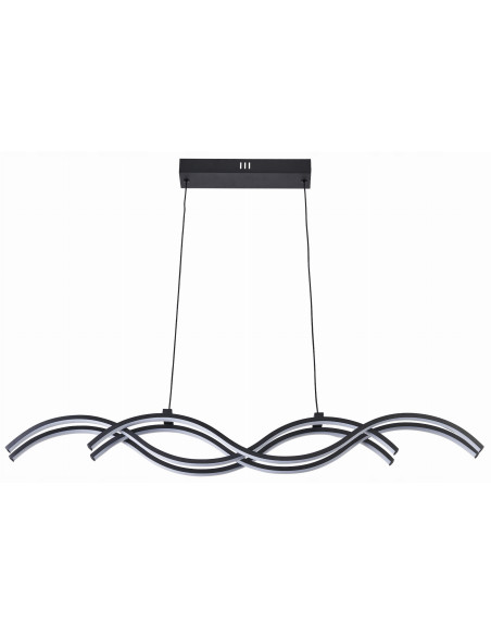 Nowoczesna lampa sufitowa ARUBA w kształcie morskich fal - czarna, 3D, idealna do salonu i sypialni