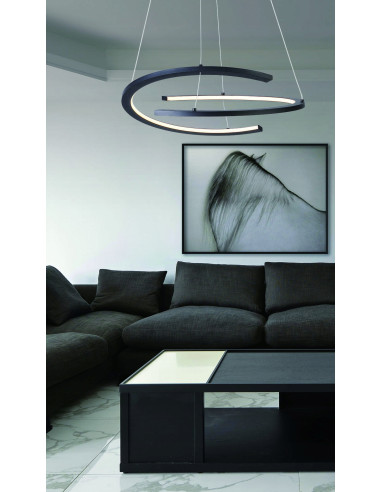 Lampa wisząca Ancor LED - nowoczesna elegancja w matowej czerni z regulacją barwy światła