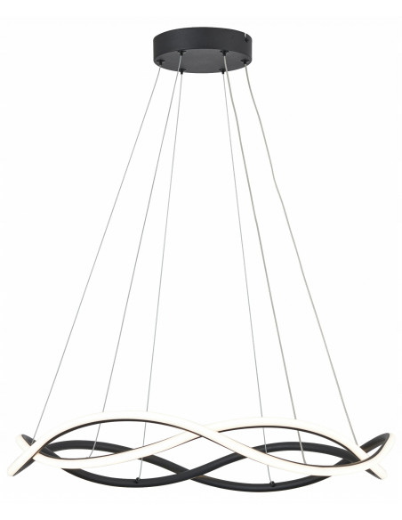 Lampa wisząca Amira LED - nowoczesny design, czarne detale, zmienna barwa światła, idealna do salonu i sypialni