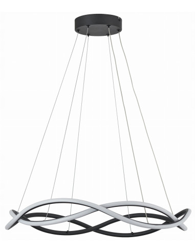 Lampa wisząca Amira LED - nowoczesny design, czarne detale, zmienna barwa światła, idealna do salonu i sypialni