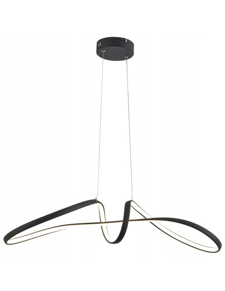 Lampa sufitowa Weva LED w kształcie zygzaka – nowoczesne oświetlenie do salonu i sypialni, czarna, 120 cm, regulowane światło.