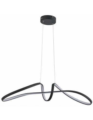 Lampa sufitowa Weva LED w kształcie zygzaka – nowoczesne oświetlenie do salonu i sypialni, czarna, 120 cm, regulowane światło.