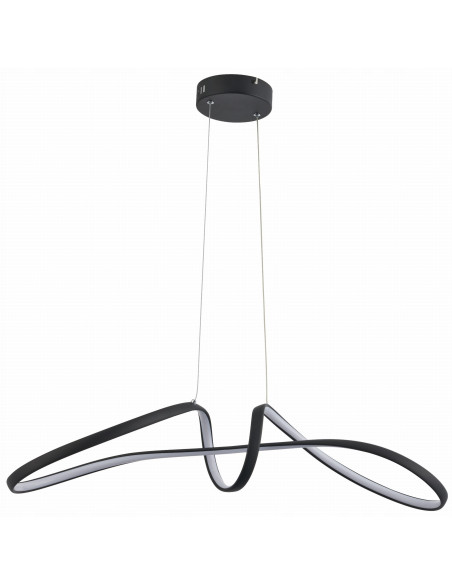 Lampa sufitowa Weva LED w kształcie zygzaka – nowoczesne oświetlenie do salonu i sypialni, czarna, 120 cm, regulowane światło.