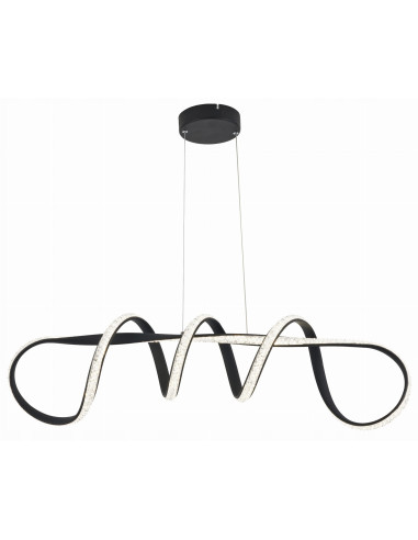 Lampa wisząca LED VESPER w nowoczesnym stylu fali, czarna, 120 cm - eleganckie oświetlenie do salonu i sypialni
