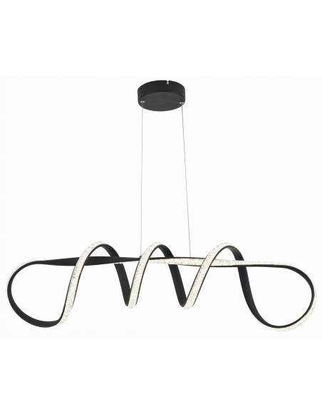 Lampa wisząca LED VESPER w nowoczesnym stylu fali, czarna, 120 cm - eleganckie oświetlenie do salonu i sypialni