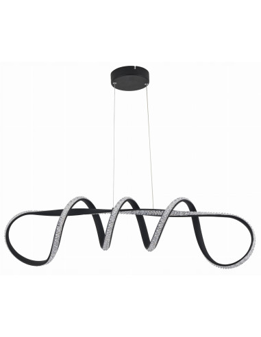 Lampa wisząca LED VESPER w nowoczesnym stylu fali, czarna, 120 cm - eleganckie oświetlenie do salonu i sypialni