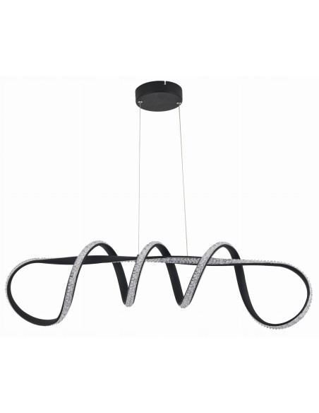 Lampa wisząca LED VESPER w nowoczesnym stylu fali, czarna, 120 cm - eleganckie oświetlenie do salonu i sypialni