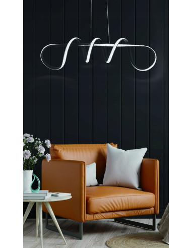 Lampa wisząca LED VESPER w nowoczesnym stylu fali, czarna, 120 cm - eleganckie oświetlenie do salonu i sypialni