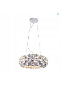 Lampa wisząca Ontario - eleganckie oświetlenie glamour w chromie i akrylu, idealne do stylowych wnętrz.