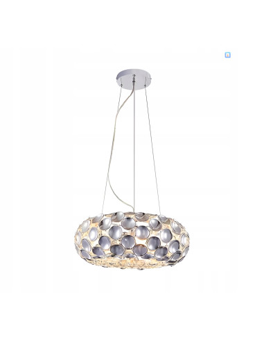 Lampa wisząca Ontario - eleganckie oświetlenie glamour w chromie i akrylu, idealne do stylowych wnętrz.