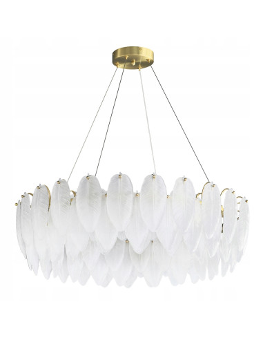 Lampa wisząca PIUMA z kryształami w kształcie piór - nowoczesna elegancja do każdego wnętrza