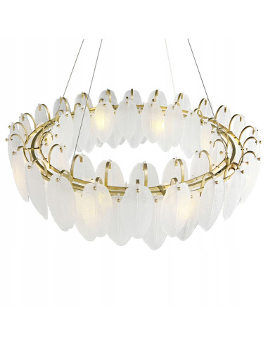 Lampa wisząca PIUMA z kryształami w kształcie piór - nowoczesna elegancja do każdego wnętrza