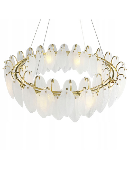 Lampa wisząca PIUMA z kryształami w kształcie piór - nowoczesna elegancja do każdego wnętrza