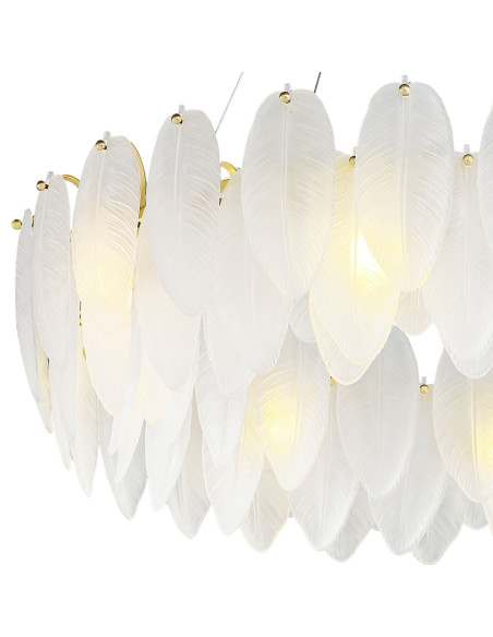 Lampa wisząca PIUMA z kryształami w kształcie piór - nowoczesna elegancja do każdego wnętrza