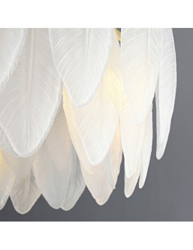 Lampa wisząca PIUMA z kryształami w kształcie piór - nowoczesna elegancja do każdego wnętrza