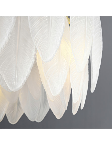 Lampa wisząca PIUMA z kryształami w kształcie piór - nowoczesna elegancja do każdego wnętrza