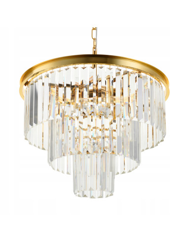 Lampa wisząca SPLENDORE z kryształami w złotym kolorze - elegancki dodatek do każdego wnętrza.