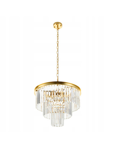 Lampa wisząca SPLENDORE z kryształami w złotym kolorze - elegancki dodatek do każdego wnętrza.