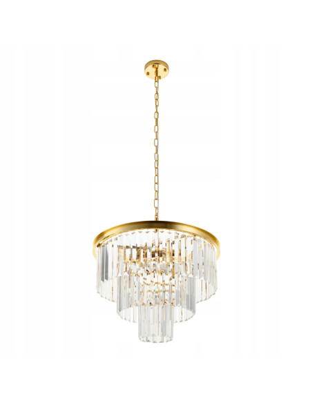 Lampa wisząca SPLENDORE z kryształami w złotym kolorze - elegancki dodatek do każdego wnętrza.