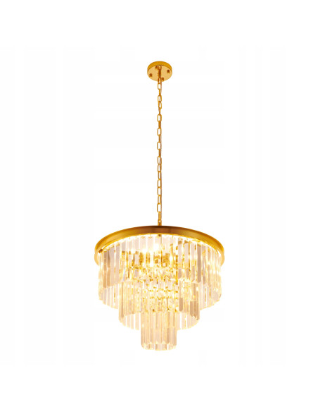 Lampa wisząca SPLENDORE z kryształami w złotym kolorze - elegancki dodatek do każdego wnętrza.