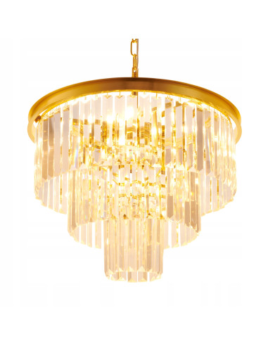 Lampa wisząca SPLENDORE z kryształami w złotym kolorze - elegancki dodatek do każdego wnętrza.