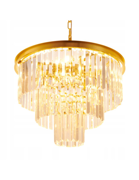 Lampa wisząca SPLENDORE z kryształami w złotym kolorze - elegancki dodatek do każdego wnętrza.