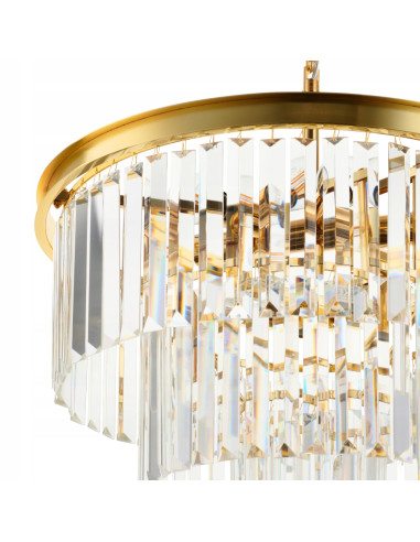Lampa wisząca SPLENDORE z kryształami w złotym kolorze - elegancki dodatek do każdego wnętrza.