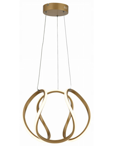 Lampa LED Clarence w kolorze złotym - elegancka, ściemniana lampa do jadalni i innych wnętrz