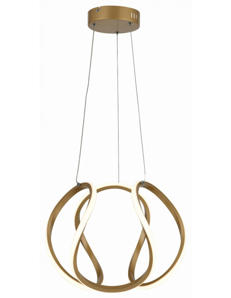 Lampa LED Clarence w kolorze złotym - elegancka, ściemniana lampa do jadalni i innych wnętrz