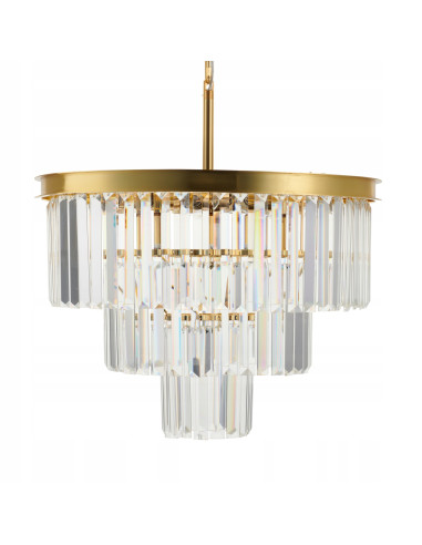 Lampa wisząca SPLENDORE z kryształami w złotym kolorze - elegancki dodatek do każdego wnętrza.