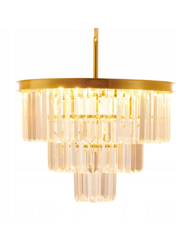 Lampa wisząca SPLENDORE z kryształami w złotym kolorze - elegancki dodatek do każdego wnętrza.